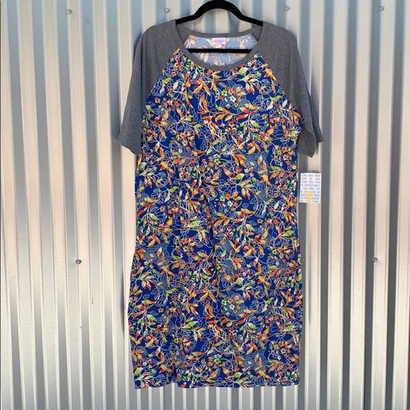 NWT Lularoe Julia Blue Print Day Dress 3XL - Picture 1 of 8